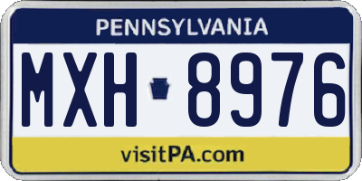 PA license plate MXH8976