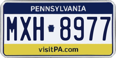 PA license plate MXH8977
