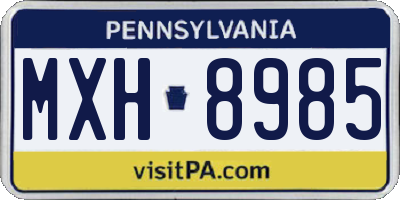 PA license plate MXH8985