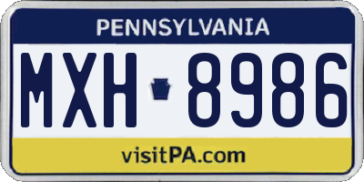 PA license plate MXH8986