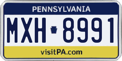 PA license plate MXH8991