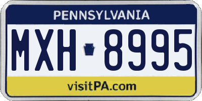 PA license plate MXH8995