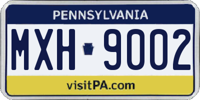 PA license plate MXH9002