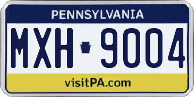 PA license plate MXH9004