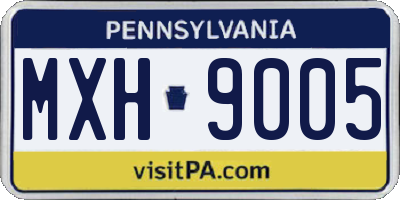 PA license plate MXH9005