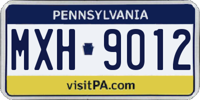 PA license plate MXH9012