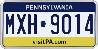 PA license plate MXH9014