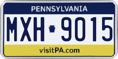 PA license plate MXH9015