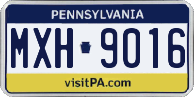 PA license plate MXH9016