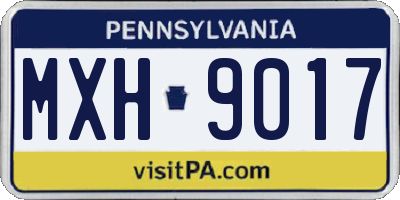 PA license plate MXH9017