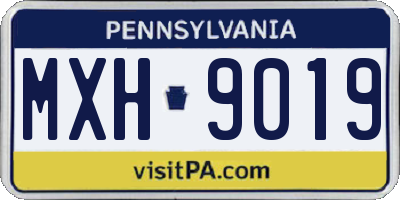 PA license plate MXH9019