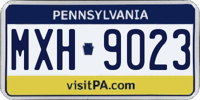 PA license plate MXH9023
