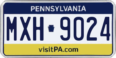 PA license plate MXH9024