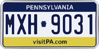 PA license plate MXH9031
