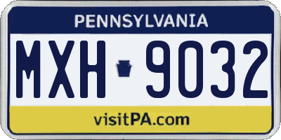 PA license plate MXH9032