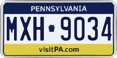 PA license plate MXH9034