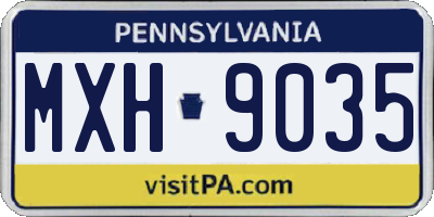 PA license plate MXH9035