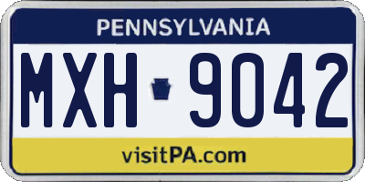 PA license plate MXH9042