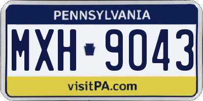 PA license plate MXH9043