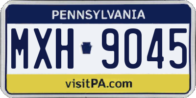 PA license plate MXH9045