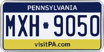 PA license plate MXH9050