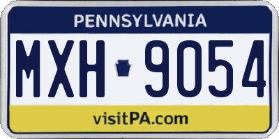 PA license plate MXH9054