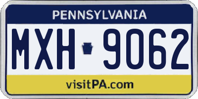 PA license plate MXH9062