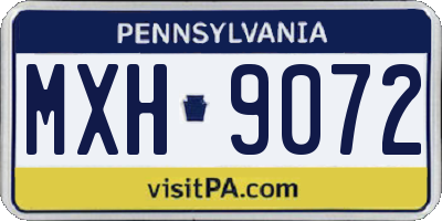 PA license plate MXH9072