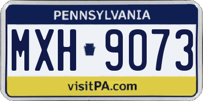 PA license plate MXH9073