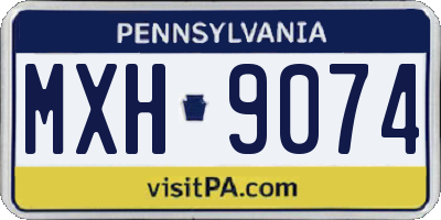 PA license plate MXH9074