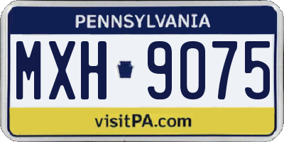 PA license plate MXH9075