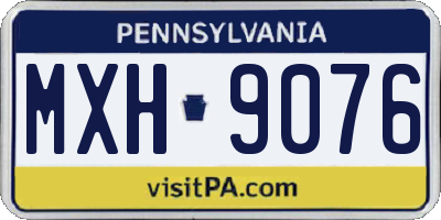 PA license plate MXH9076