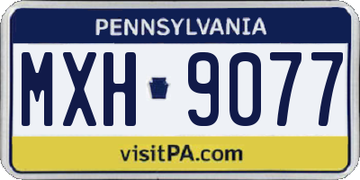 PA license plate MXH9077