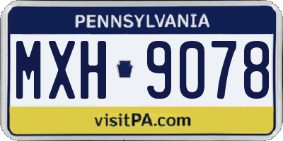 PA license plate MXH9078