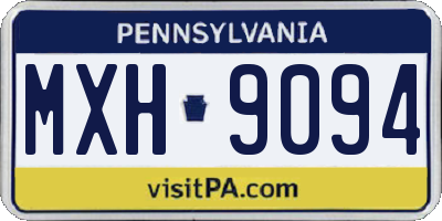PA license plate MXH9094