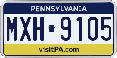 PA license plate MXH9105
