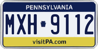 PA license plate MXH9112