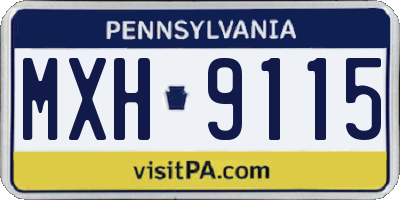 PA license plate MXH9115