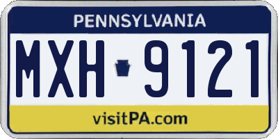 PA license plate MXH9121