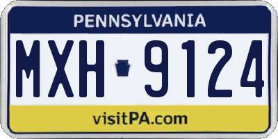 PA license plate MXH9124