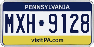 PA license plate MXH9128