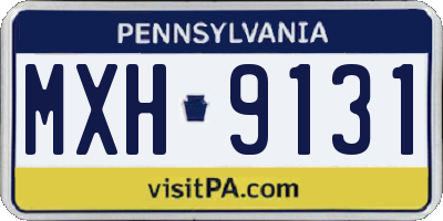 PA license plate MXH9131