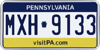 PA license plate MXH9133