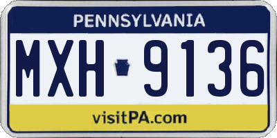 PA license plate MXH9136