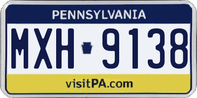 PA license plate MXH9138
