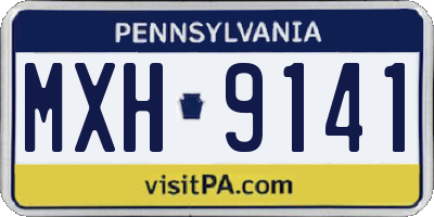 PA license plate MXH9141