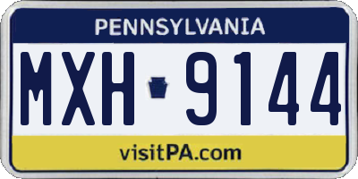 PA license plate MXH9144