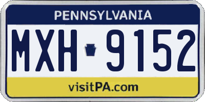 PA license plate MXH9152