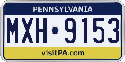 PA license plate MXH9153