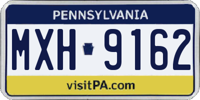 PA license plate MXH9162